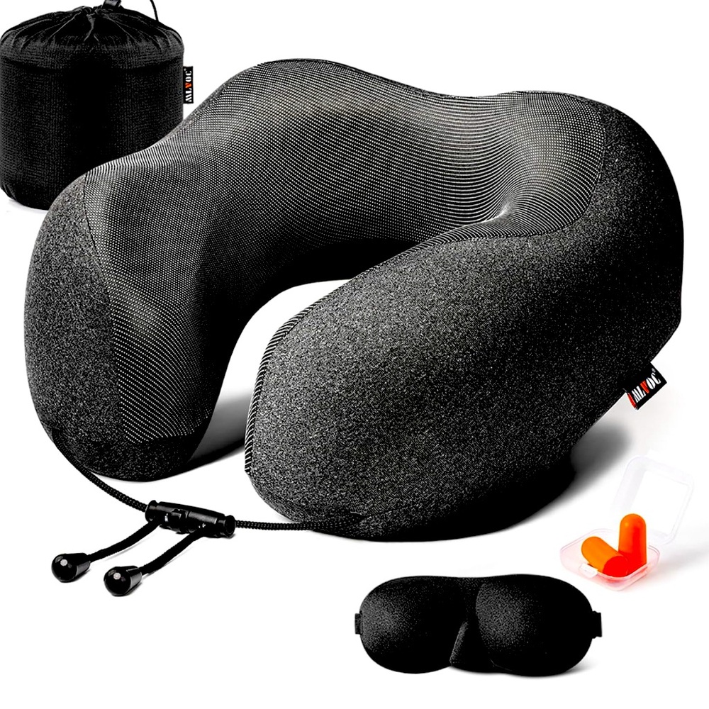 MLVOC Travel Pillow 100% Pure Memory Foam Neck Pillow